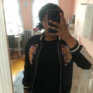 H&M Satin Tiger Bomber Jacket